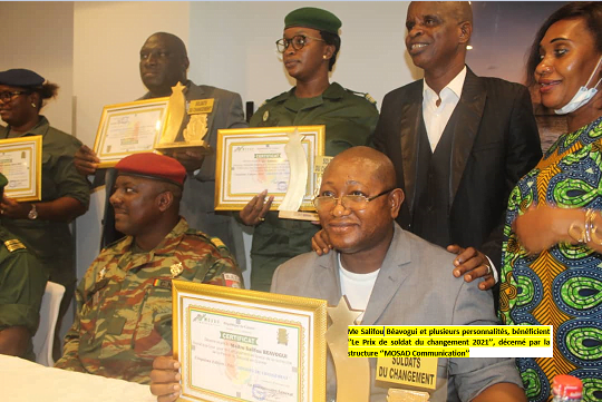 Me Salifou Béavogui et plusieurs personnalités, bénéficient ‘’Le Prix de soldats du changement 2021’’, décerné par la structure ‘’MOSAD Communication’’
