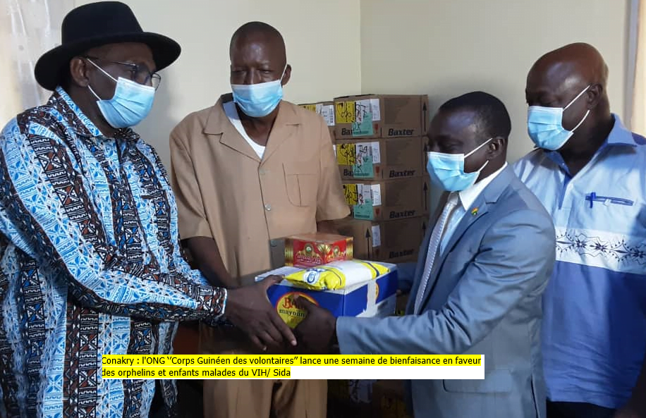 Conakry : l&rsquo;ONG ‘’Corps Guinéen des volontaires’’ lance une semaine de bienfaisance en faveur des orphelins et enfants malades du VIH/ Sida